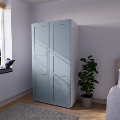 Atomia Contemporary Matt Dusk Blue Tall Double Wardrobe (H)1872mm (W)1000mm (D)580mm - image 1