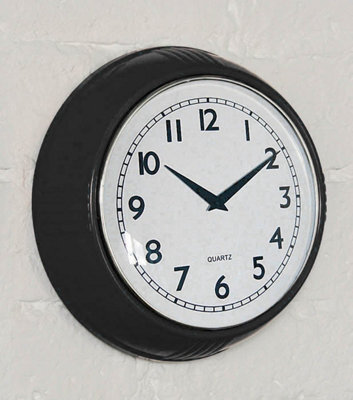 Orsina Kitchen Clock Black Retro Boston