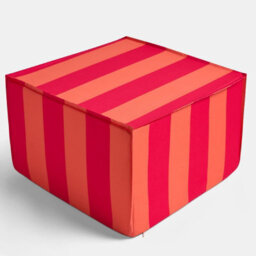Ohs Stripe Print Garden Pouffe Outdoor Stool Footrest Table Side Chair - thumbnail 3