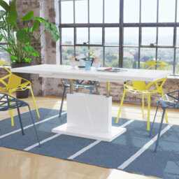 Heze Furniture Gala 2 In 1 Extending Coffee / Dining Table - Concrete / White