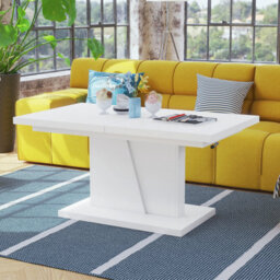 Heze Furniture Gala 2 In 1 Extending Coffee / Dining Table - Concrete / White - thumbnail 5