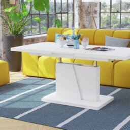 Heze Furniture Gala 2 In 1 Extending Coffee / Dining Table - Concrete / White - thumbnail 3
