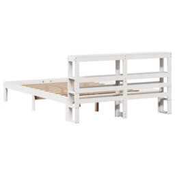 Berkfield Bed Frame With Headboard Without Mattress White 120X200 Cm - thumbnail 6
