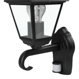 Varennes Fixed Matt Black Pir Motion Sensor Outdoor Lantern Wall Light 60W - thumbnail 5