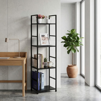 4 Tier Bookshelf Wooden Bookcase Storage Shelving Unit Display Rack For Living Room Bedroom Office Study Black 29 X 23.5 X 112Cm - image 1