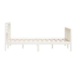 Berkfield Bed Frame White Solid Wood 140X200 Cm - thumbnail 6