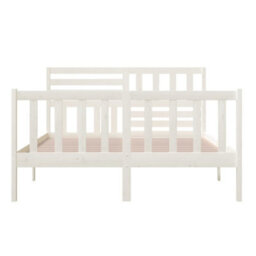 Berkfield Bed Frame White Solid Wood 140X200 Cm - thumbnail 5