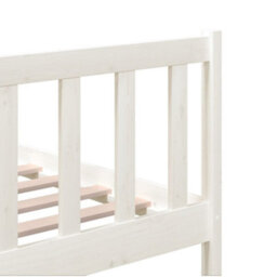 Berkfield Bed Frame White Solid Wood 140X200 Cm - thumbnail 8