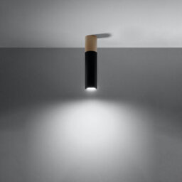 Sollux Lighting Pablo Steel & Wood Natural 1 Light Classic Ceiling Light - thumbnail 2