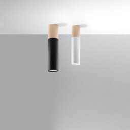 Sollux Lighting Pablo Steel & Wood Natural 1 Light Classic Ceiling Light - thumbnail 4
