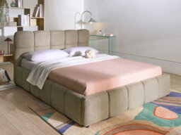 Beliani Ottoman Bed Fabric Noyon 160 X 200 Cm (Eu King Size) Taupe - thumbnail 2
