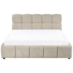 Beliani Ottoman Bed Fabric Noyon 160 X 200 Cm (Eu King Size) Taupe - thumbnail 4