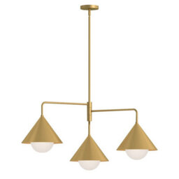 Luminosa Lighting Elstead Alora Mood Remyck Multi Arm Pendant Ceiling Light Contemporary Brushed Gold 3X E27 - thumbnail 1