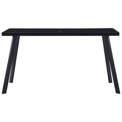 Berkfield Industrial Dining Table Black 140X70X75 Cm Tempered Glass - image 1