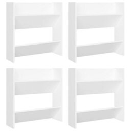 Berkfield Wall Shoe Cabinets 4 Pcs White 60X18X60 Cm Engineered Wood - thumbnail 2