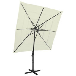 Walplus 4-Tier Garden Parasol With Aluminium Pole Sand 250X250 Cm - thumbnail 1