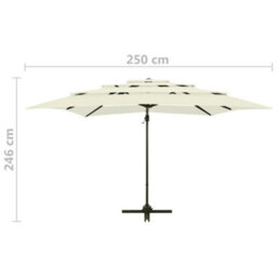 Walplus 4-Tier Garden Parasol With Aluminium Pole Sand 250X250 Cm - thumbnail 9