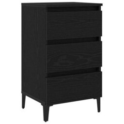 Walplus Bedside Cabinet Black Oak 40 X 35 X 69 Cm Engineered Wood - thumbnail 2