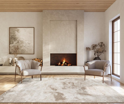 Elysium Modern Abstract Living Room Area Rug Metallic Sheen- Nebula Pearl 200Cm X 290Cm - image 1