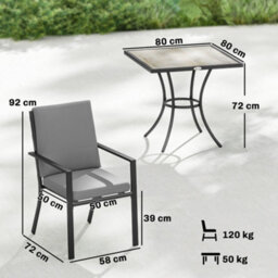 Outsunny 5 Pieces Outdoor Dining Set With Cushions, Garden Dining Set For 4 - thumbnail 3