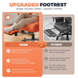 Comhoma Desk Office Chair Heavy Duty Executive Office Chair With Footrest Big And Tall High Back Computer Chairs Orange - thumbnail 5