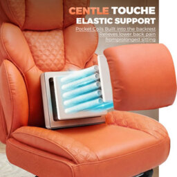 Comhoma Desk Office Chair Heavy Duty Executive Office Chair With Footrest Big And Tall High Back Computer Chairs Orange - thumbnail 8