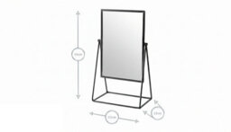 Dressing Table Vanity Mirror Free Standing Tabletop 22Cm Black - thumbnail 2