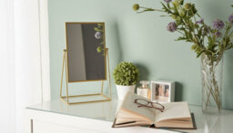 Dressing Table Vanity Mirror Free Standing Tabletop 22Cm Black - thumbnail 3