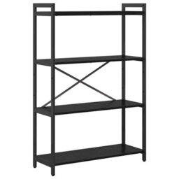 Berkfield Modern Bookcase Black Oak 80 X 30 X 118 Cm Engineered Wood