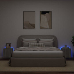 Berkfield Durable Tv Wall Cabinets With Led Lights 2 Pcs Grey Sonoma 40.5X35X40 Cm - thumbnail 3