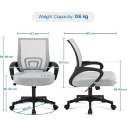 Elegant Ergonomic Office Chair With Back Support   Adjustable - thumbnail 2