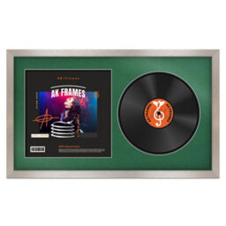 "30X17"" Aluminium Modern Vinyl Record Frame With Emerald Mount For 12 Inch Lp Album Cover & Disc - Ak Frames" - thumbnail 1