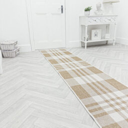 Chequered Indoor/outdoor Hallway Runner Rug - Durable, Reversible & Hardwearing Carpet For Home Or Garden - thumbnail 3