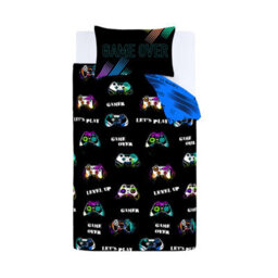 Catherine Lansfield Bedding Game Over Duvet Cover Set With Pillowcases Black - thumbnail 5