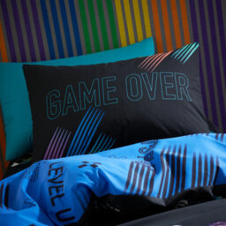Catherine Lansfield Bedding Game Over Duvet Cover Set With Pillowcases Black - thumbnail 2