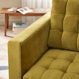 Furniturebox Uk Jenna Mustard Yellow Velvet Armchair - thumbnail 5