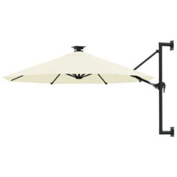 Vidaxl Wall-Mounted Garden Parasol With Leds 300 Cm Anthracite - thumbnail 2