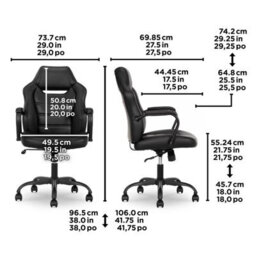 Xample True Innovations Back To School Office Chair Black Pu Upholstery Tilt Lock Adjustable Height Metal Arms 125Kg - thumbnail 2