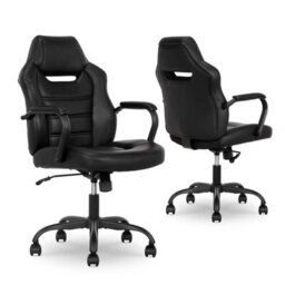 Xample True Innovations Back To School Office Chair Black Pu Upholstery Tilt Lock Adjustable Height Metal Arms 125Kg - thumbnail 3