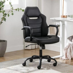 Xample True Innovations Back To School Office Chair Black Pu Upholstery Tilt Lock Adjustable Height Metal Arms 125Kg