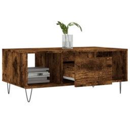 Berkfield Coffee Table Smoked Oak 90X50X36.5 Cm Engineered Wood - thumbnail 4