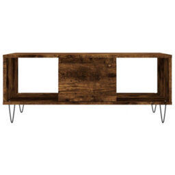 Berkfield Coffee Table Smoked Oak 90X50X36.5 Cm Engineered Wood - thumbnail 5