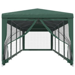 Berkfield Party Tent With 10 Mesh Sidewalls Green 3X12 M Hdpe - thumbnail 3