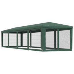Berkfield Party Tent With 10 Mesh Sidewalls Green 3X12 M Hdpe - thumbnail 5