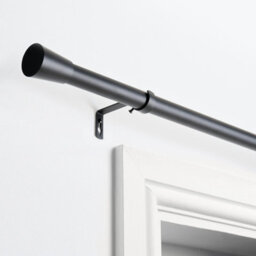 Ohs Curtain Pole Extendable 28mm Metal Finnials Twist End Rod 120-200Cm, Black - thumbnail 2