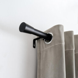 Ohs Curtain Pole Extendable 28mm Metal Finnials Twist End Rod 120-200Cm, Black - thumbnail 1