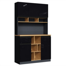 Abrihome 105X45X185 Cm,  Kitchen Cabinet, Buffet Sideboard, High-Gloss Sideboard With Adjustable Shelves, Drawers & Tip-Over Protection - thumbnail 7