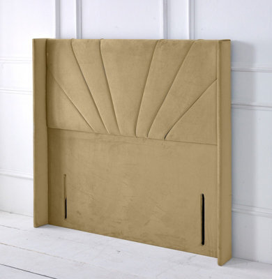 "Adore Designs Alexander Winged Plush Velvet 4Ft Small Double 50"" Floor Standing Headboard - Coffee"