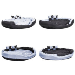 Berkfield Reversible & Washable Dog Cushion Grey And Black 150X120X25 Cm - thumbnail 9