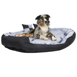 Berkfield Reversible & Washable Dog Cushion Grey And Black 150X120X25 Cm - thumbnail 1